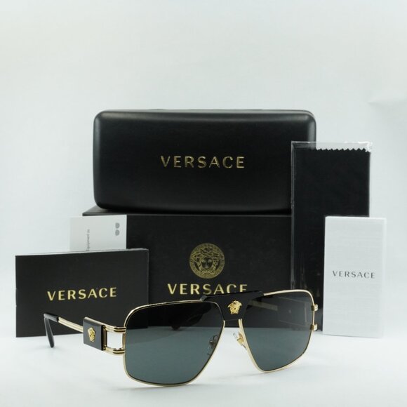 Versace VE2251 100287 Aviator Sunglasses – Gold/Dark Grey - Picture 5 of 9